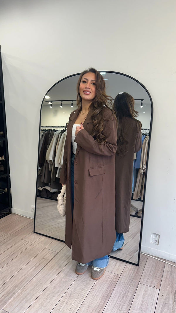 Long blazer Milana chocolat