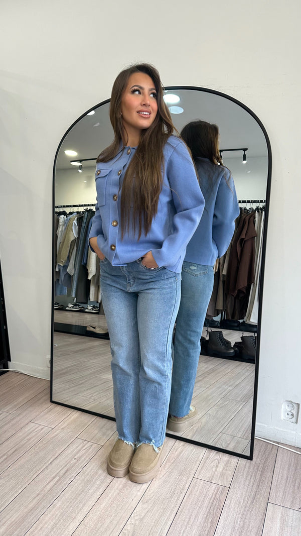 Jeans bleu effiloché