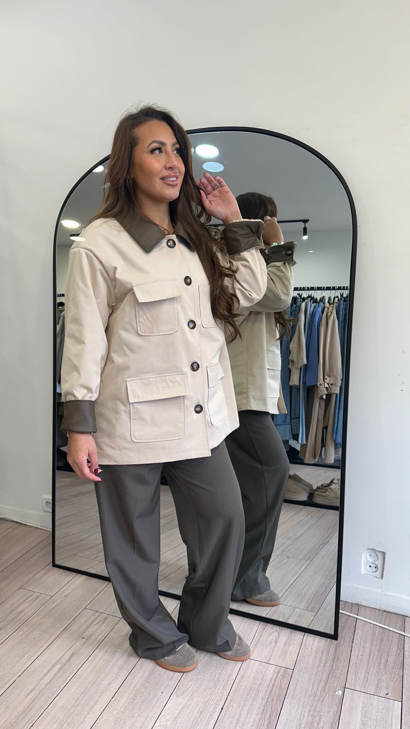 Veste saharienne beige