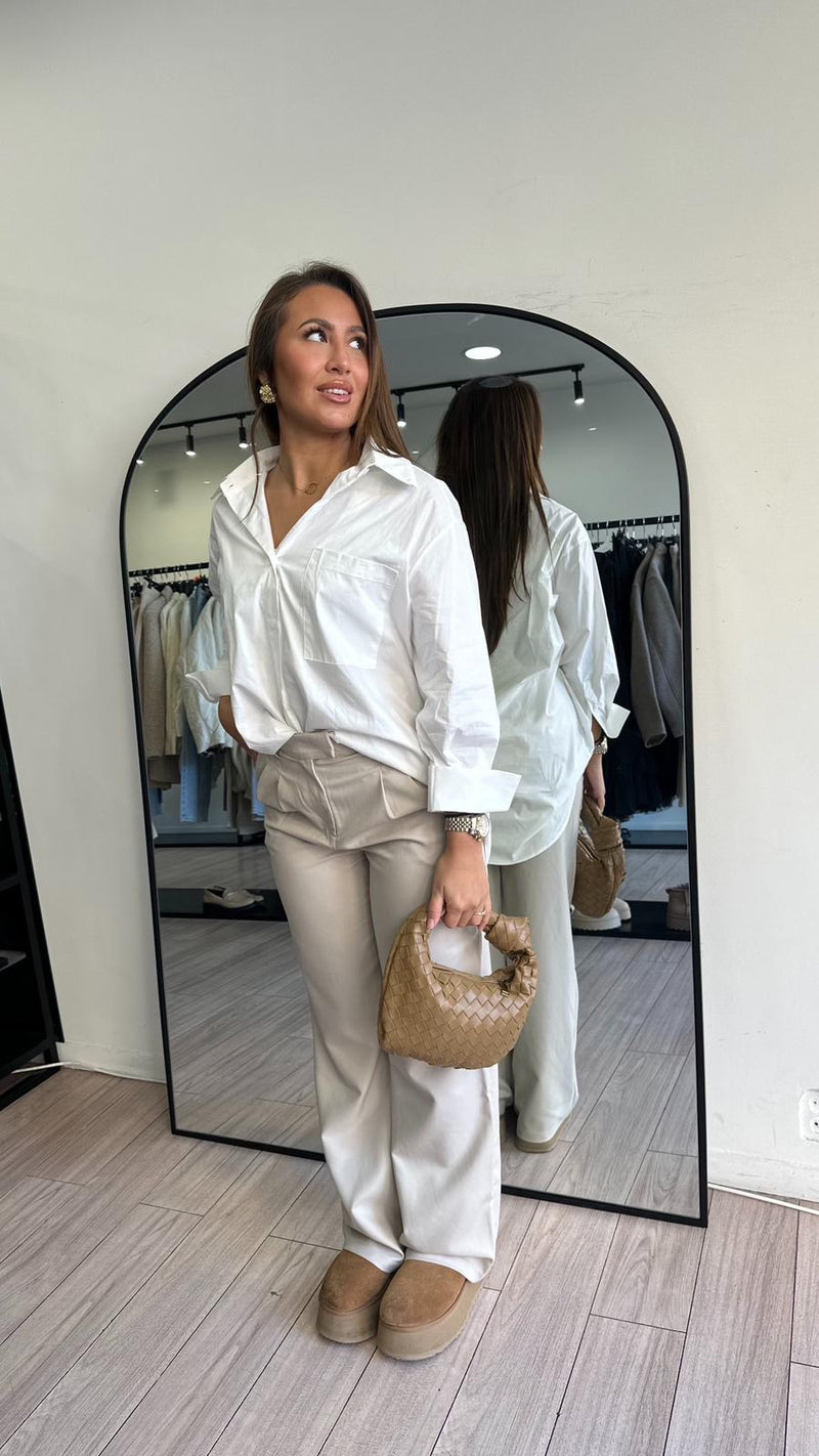 Pantalon droit beige