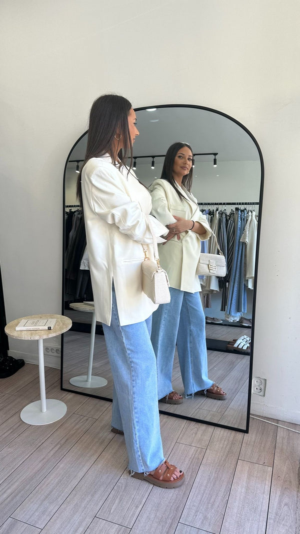 Jeans flare effiloché