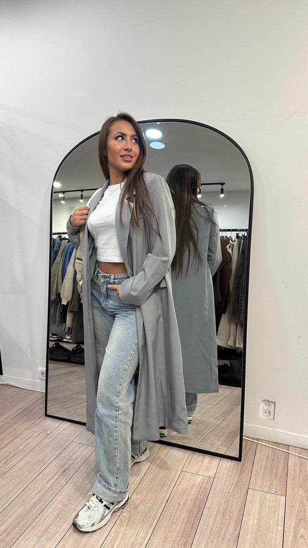 long blazer Milana gris