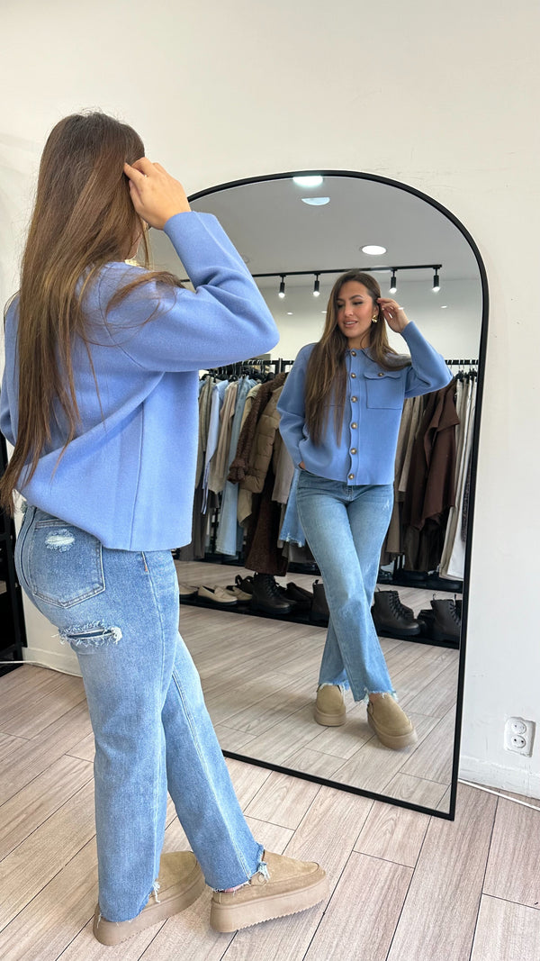 Jeans bleu effiloché