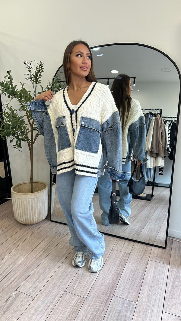 Gilet maya écru jeans