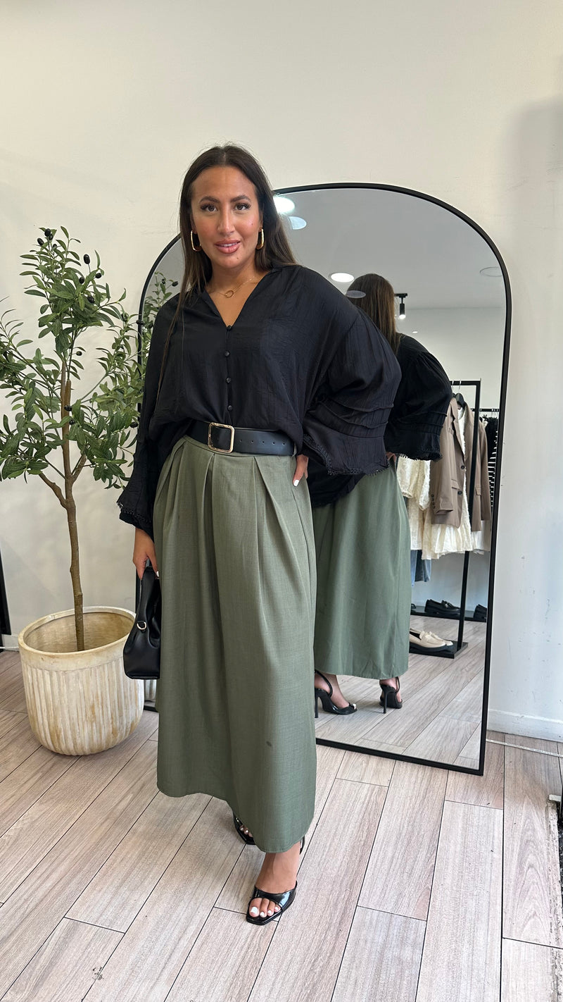 Jupe parapluie kaki
