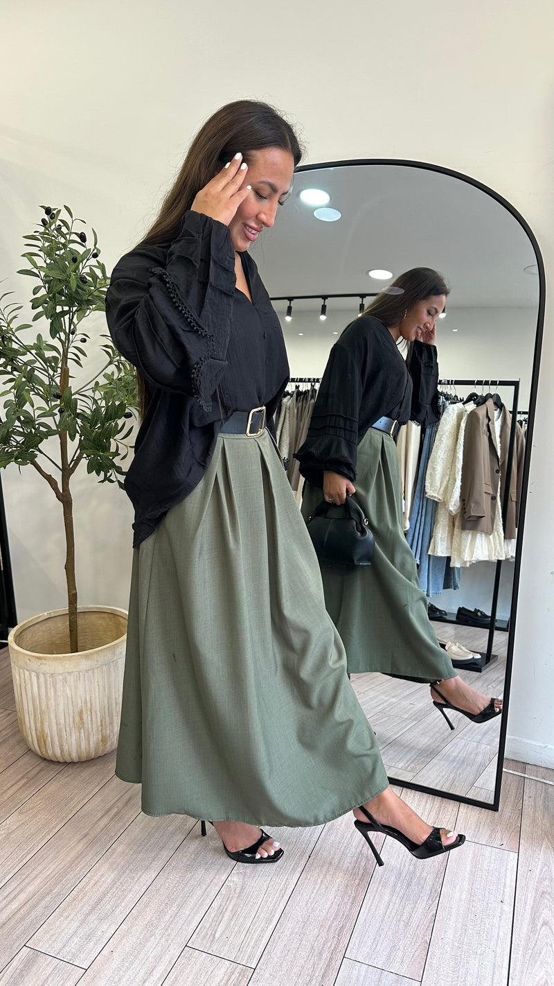 Jupe parapluie kaki