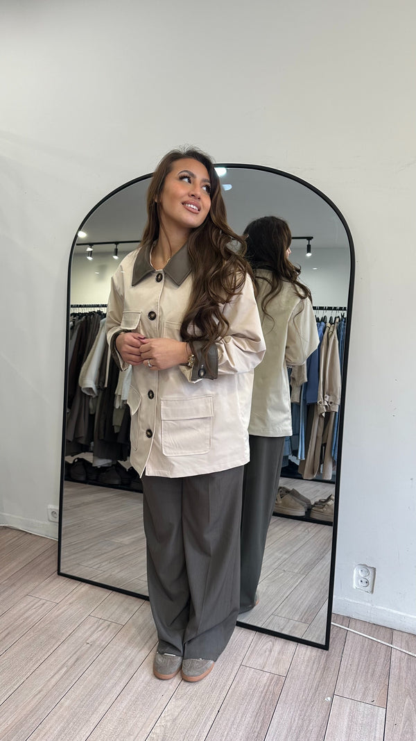 Veste saharienne beige