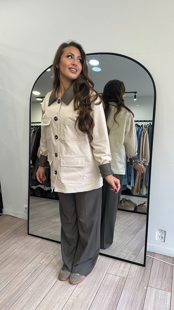 Veste saharienne beige