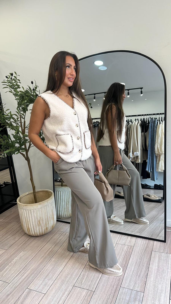 Pantalon taupe fluide