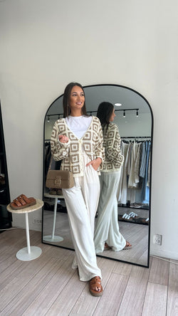 Pantalon en lin beige
